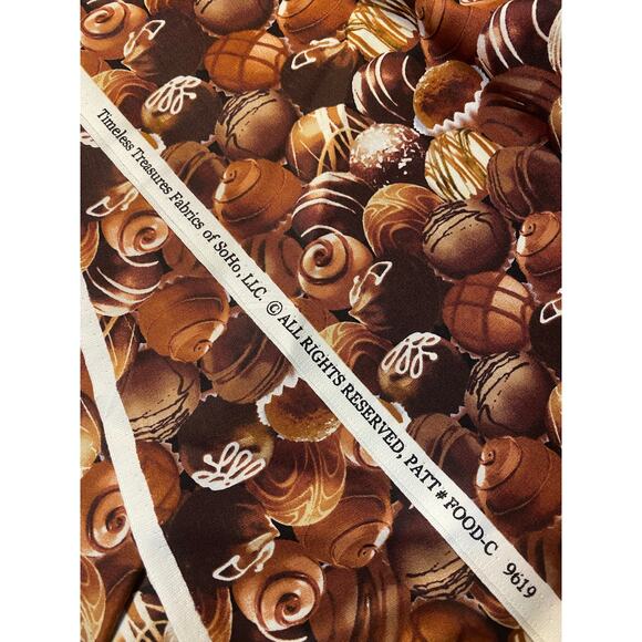TIMELESS TREASURES Novelty Fabric Box of Chocolate Chocolates BTHY Cotton OOP - Picture 2 of 2